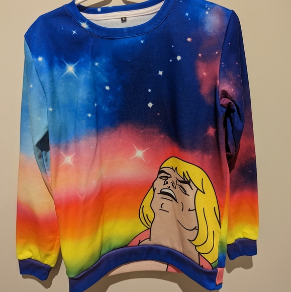 Galaxy Rainbow He-man heya meme sweatshirt - Picture 1 of 3